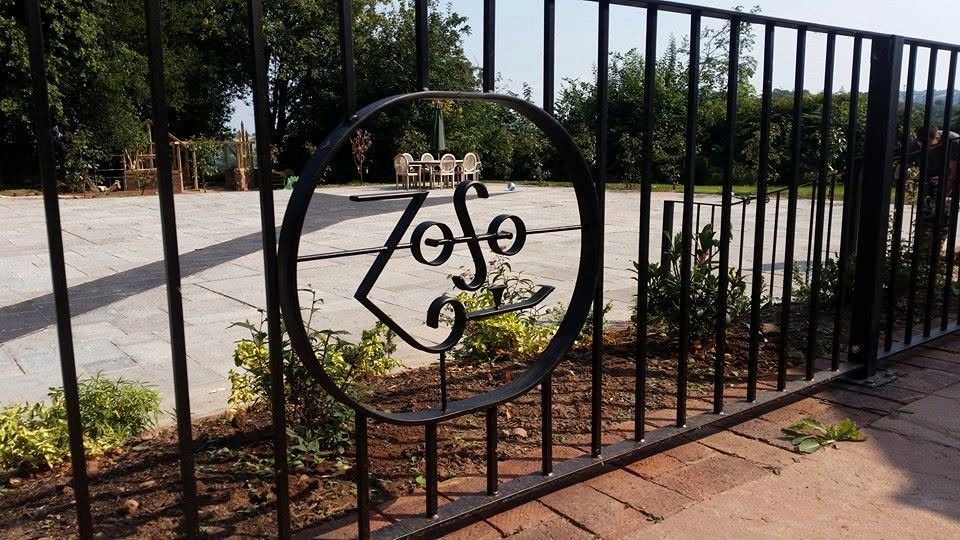 Custom wrought iron railing panel with a bespoke ZoSo monogram